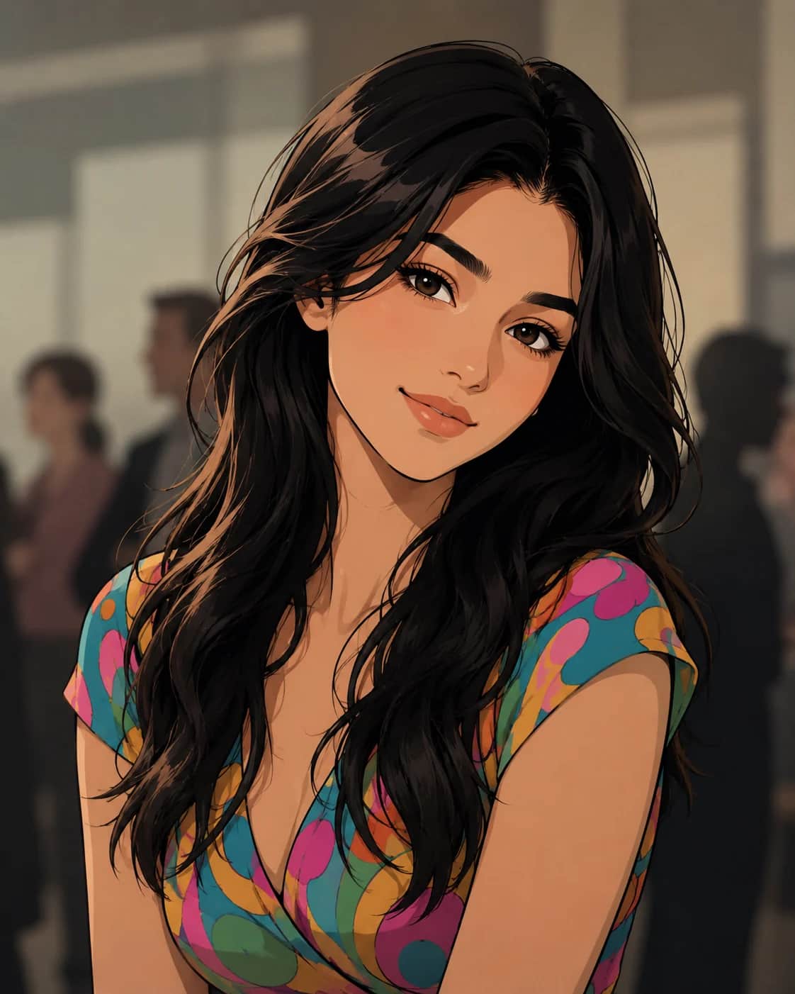 Source portrait transformed into a polished anime illustration