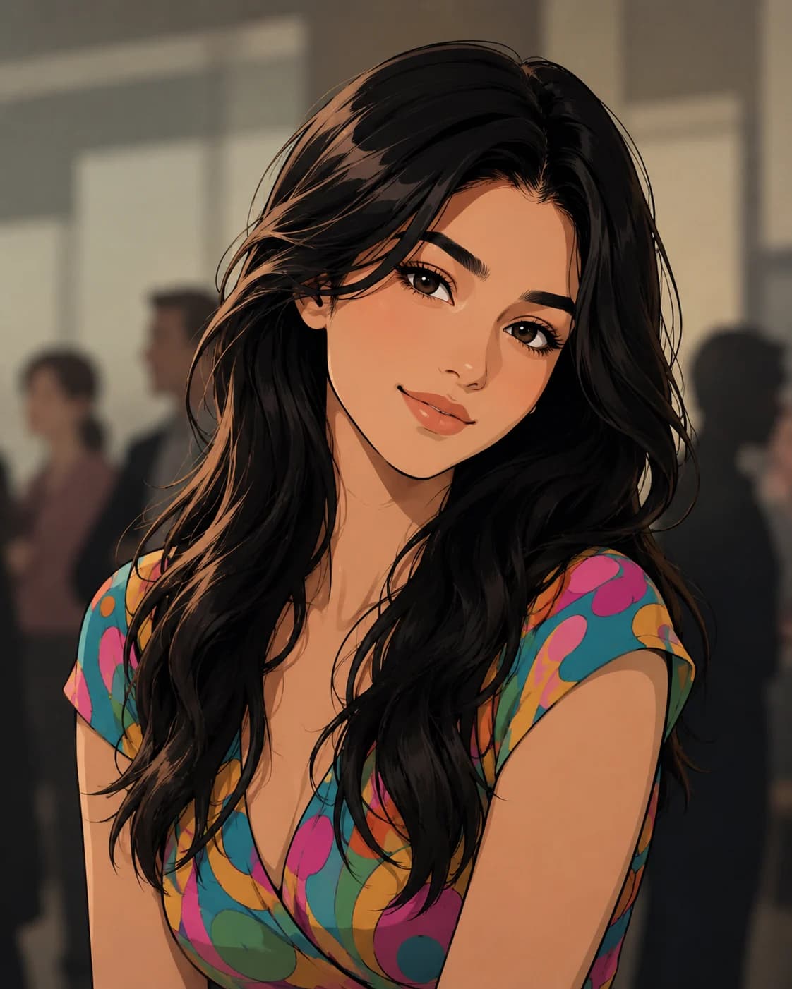 Source portrait transformed into a polished anime illustration