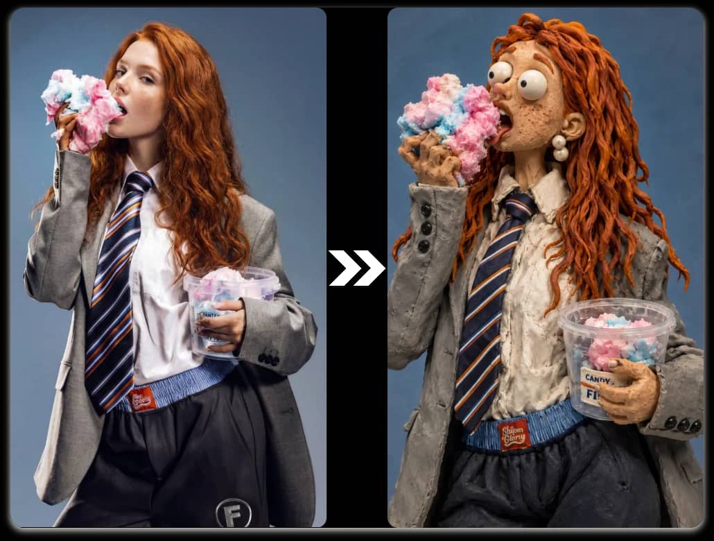 Keep the pose while changing the visual medium